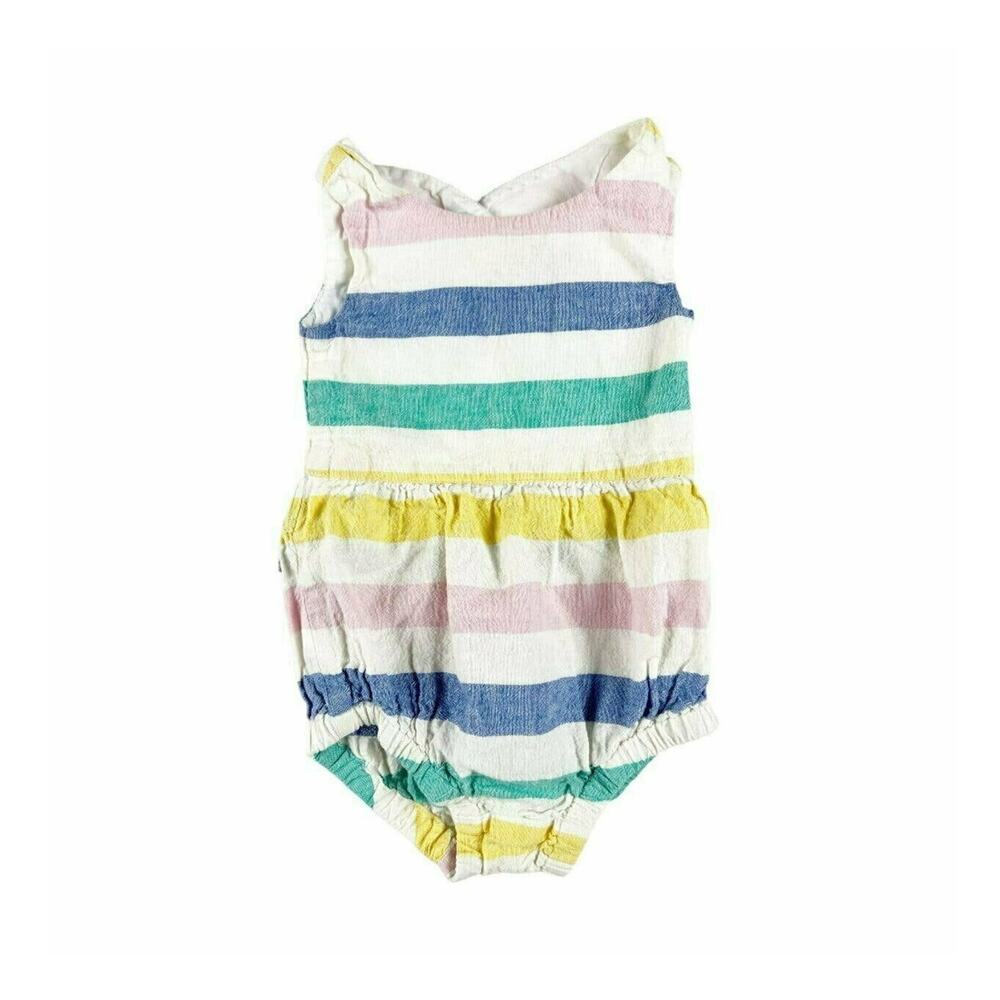 Tea Collection Peekaboo Back Romper Ice Cream Stripe 6-9 Months